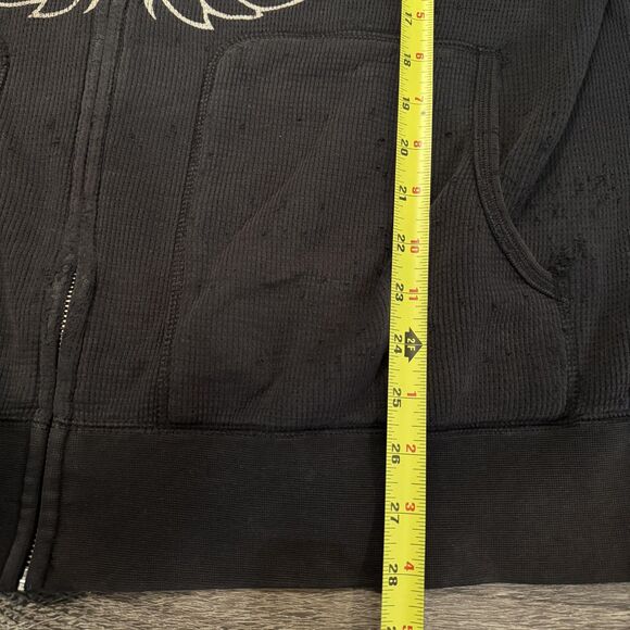 Icon Motosports Hoodie Mens XLBlack Zip Up Graphic Eagle Biker Y2K Grunge Skater - Picture 9 of 10